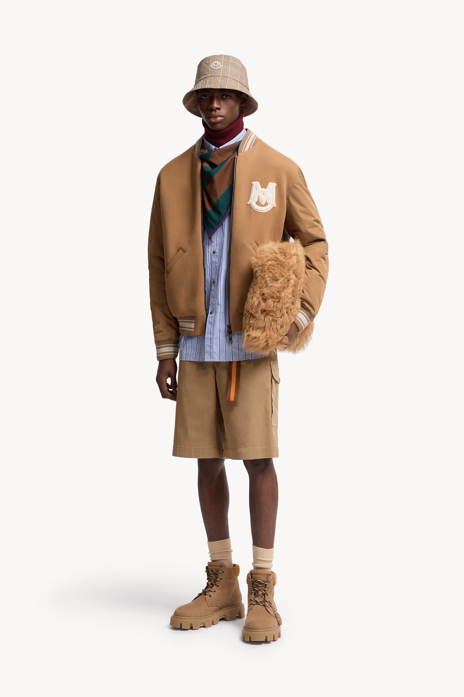 Vennes Reversible Down Bomber Jacket Men Camel Beige Moncler 0
